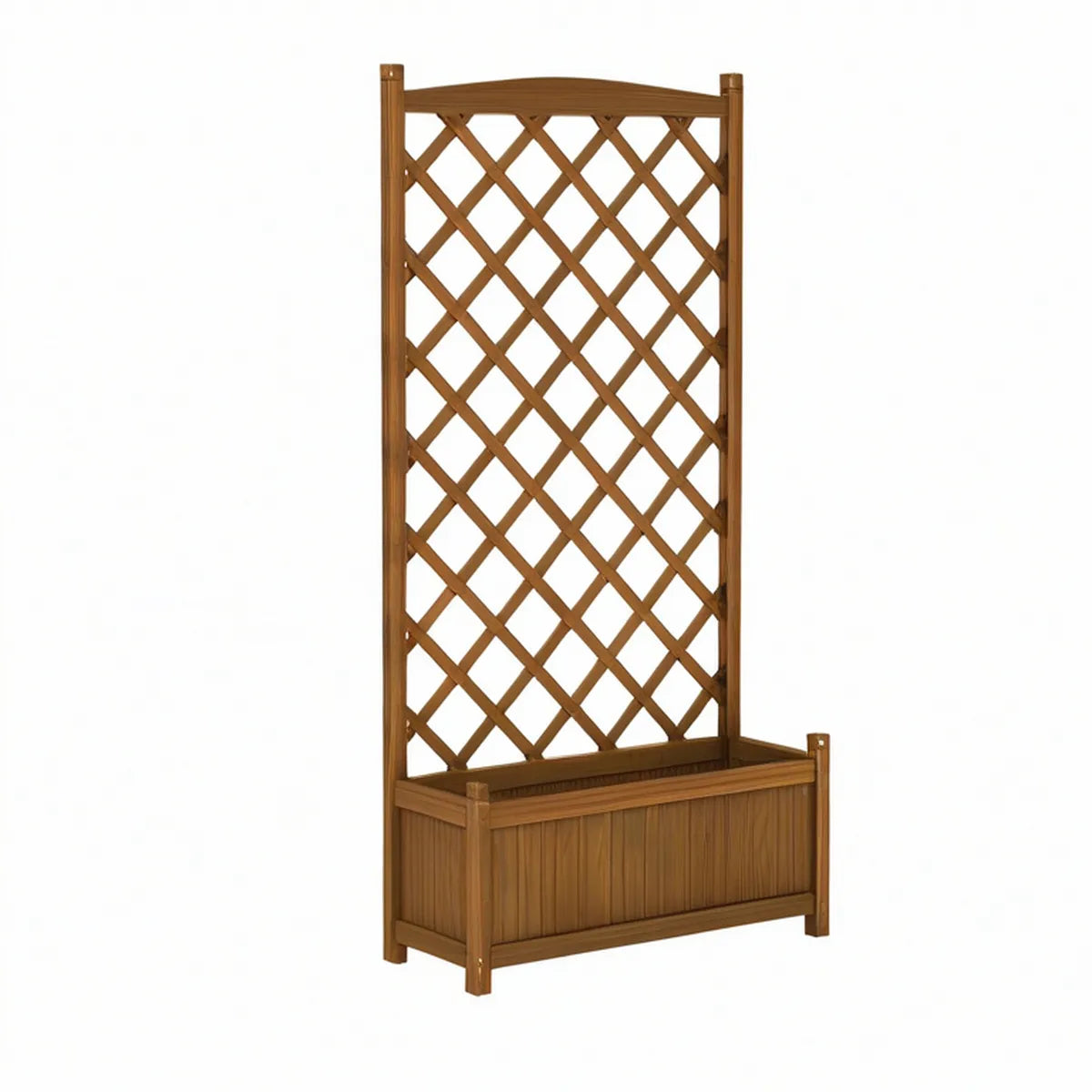 Pflanzkasten mit Rankgitter aus Tannenholz, Braun, 80 x 40 x 180 cm