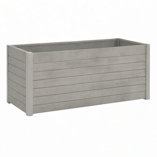 Rechteckiges Hochbeet aus WPC und Aluminium, Grau, 100 x 50 x 54 cm