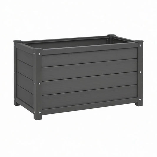 Rechteckiges Pflanzgefäss aus WPC und Aluminium, 80 x 40 x 45 cm, Anthrazit