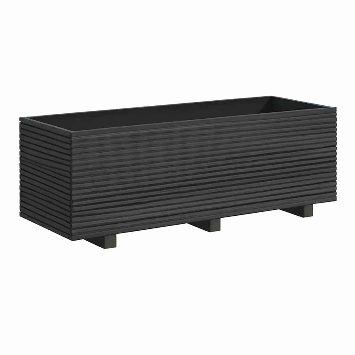 Rechteckiger Pflanzkasten aus Polypropylen, Anthrazit, 100 x 40 x 40 cm