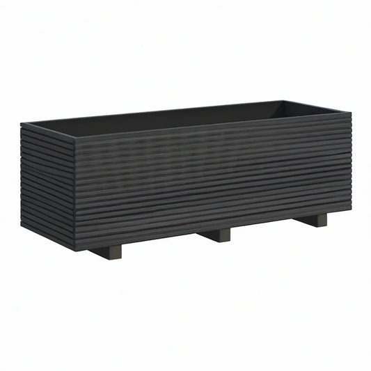 Rechteckiger Pflanzkasten aus Polypropylen, Anthrazit, 100 x 40 x 40 cm