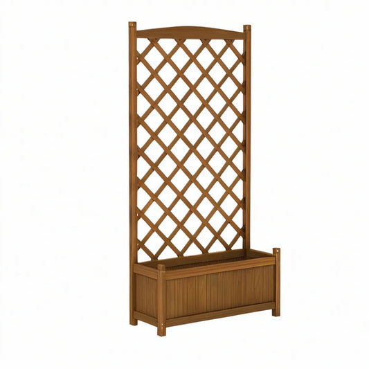 Pflanzkasten mit Rankgitter aus Tannenholz, Braun, 80 x 40 x 180 cm