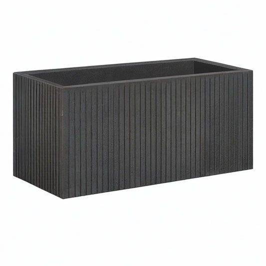 Rechteckiger Pflanzkasten aus Polypropylen, Anthrazit, 80 x 30 x 40 cm